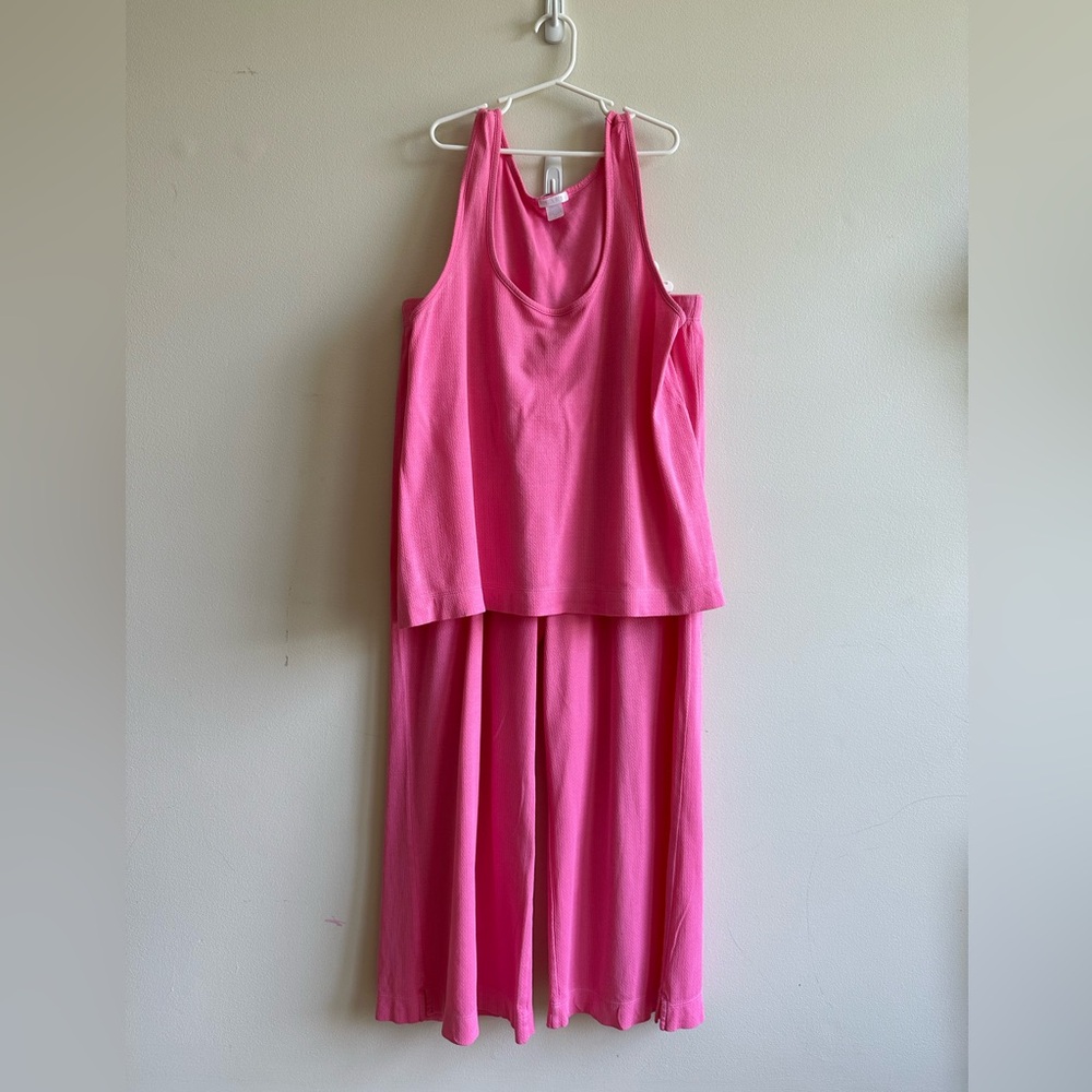 Lake Pointelle Tank Set in Pink (S)